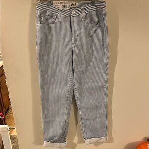 Seven7 Striped Denim in Blue and White